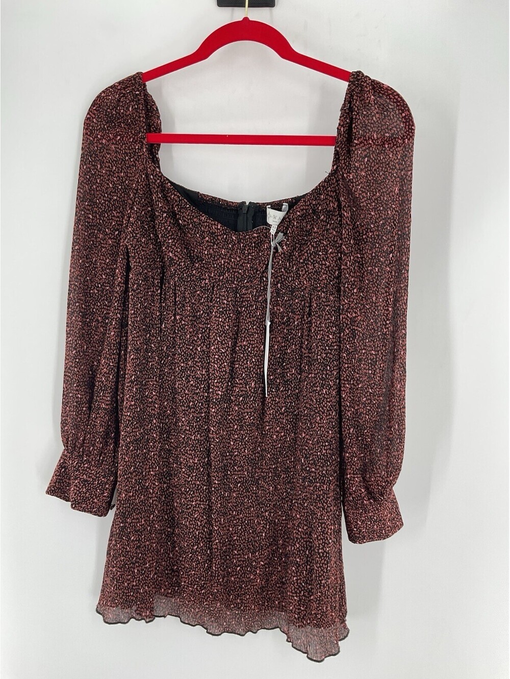 Wayf Where Are You From Women’s XS Mini Dress Brown Blackpink Long Sleeve 139